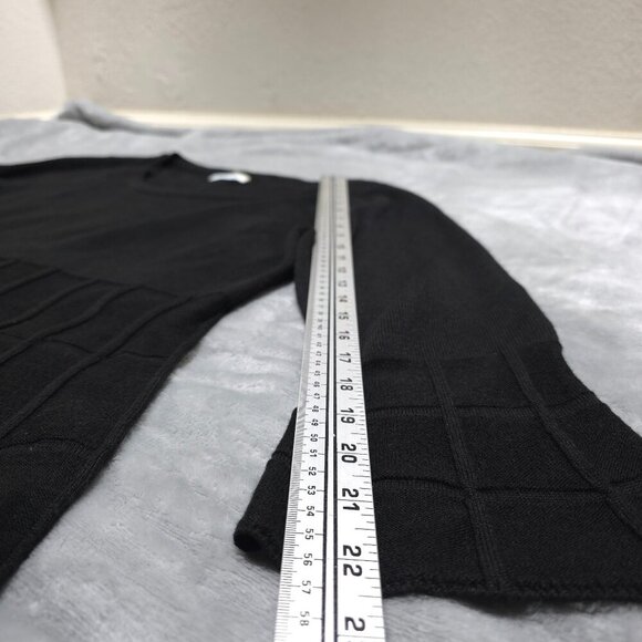 Calvin‎ Klein Sweater Dress Small Black Fit & Flare Knit Scoop Neck 3/4 Sleeve - Picture 5 of 8